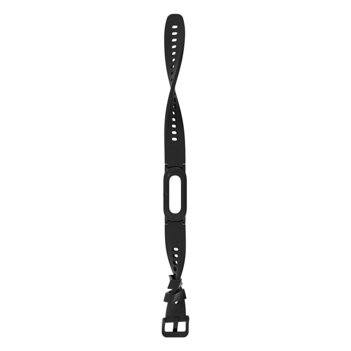 For Google Fitbit Air Watch Band Solid Color TPU Replacement Strap with Protective Case - Black - 4
