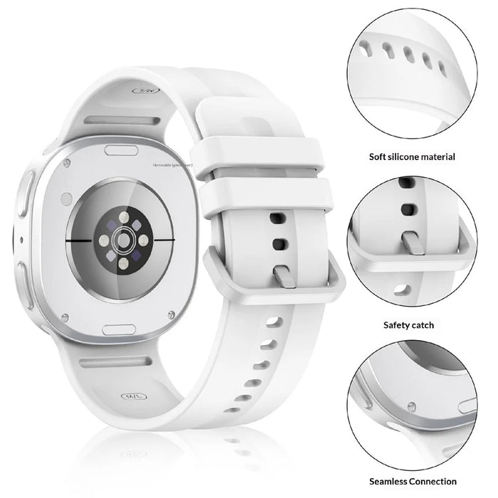 Silicone Strap for Samsung Galaxy Watch9 40mm / 44mm / Watch8 40mm / 44mm Quick Release Replacement Band - White S - 3