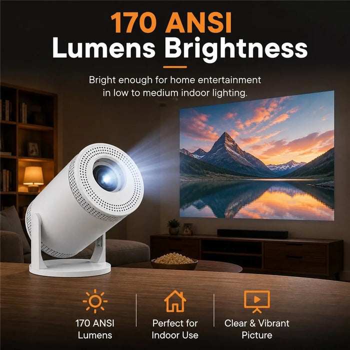 IMC300 Android 14 Mini Projector 720P 170 ANSI Bluetooth-compatible 5.2 WiFi 6 Portable Home Theater, 1+8GB - EU Plug - 3