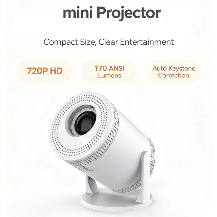 IMC300 Android 14 Mini Projector 720P 170 ANSI Bluetooth-compatible 5.2 WiFi 6 Portable Home Theater, 1+8GB - EU Plug - 7