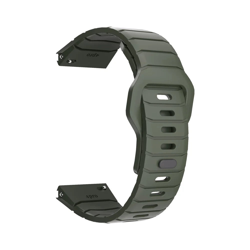 For Huawei Watch 4 Pro Adjustable Strap Armor Reverse T-Buckle Silicone Watch Band - Green - 2