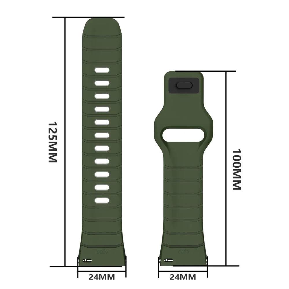 For Huawei Watch 4 Pro Adjustable Strap Armor Reverse T-Buckle Silicone Watch Band - Green - 5