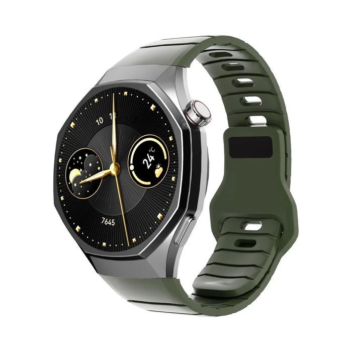 For Huawei Watch GT 6 Pro 46mm Adjustable Strap Armor Reverse T-Buckle Silicone Watch Band - Green - 2