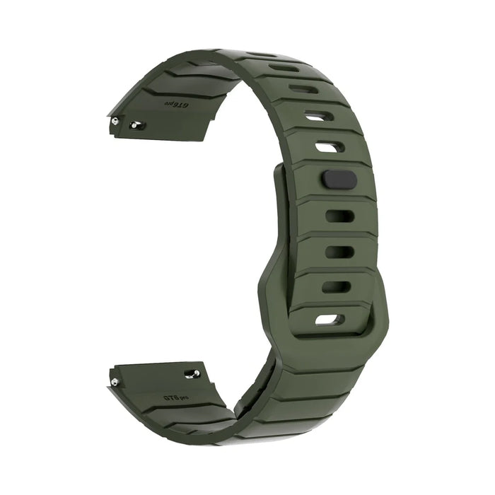 For Huawei Watch GT 6 Pro 46mm Adjustable Strap Armor Reverse T-Buckle Silicone Watch Band - Green - 3