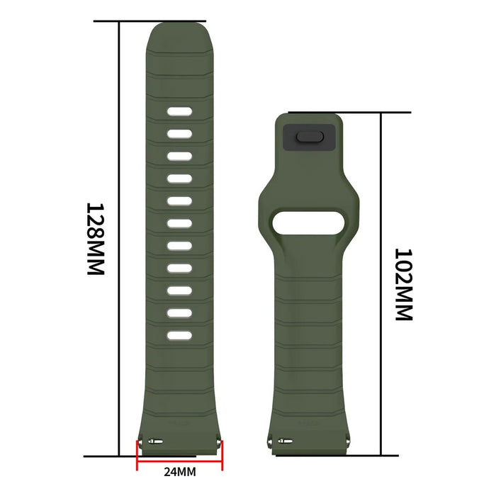 For Huawei Watch GT 6 Pro 46mm Adjustable Strap Armor Reverse T-Buckle Silicone Watch Band - Green - 6