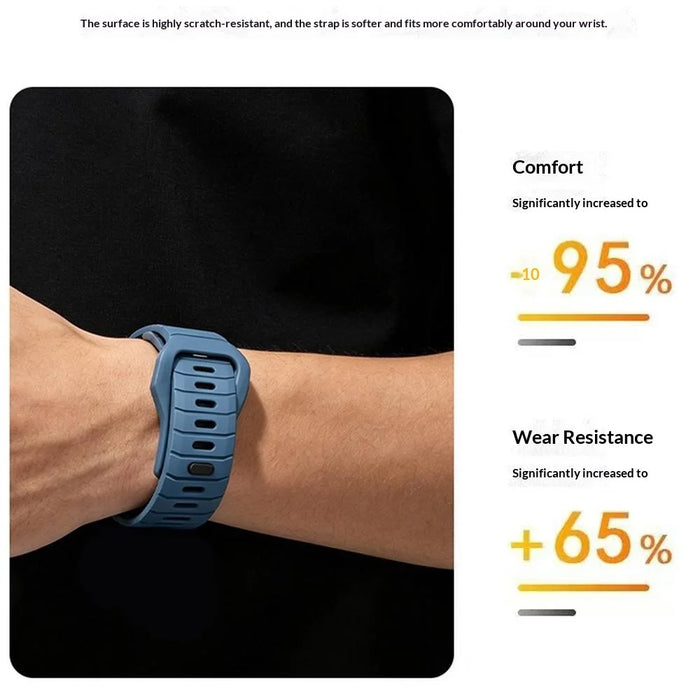 For Huawei Watch 5 46mm Adjustable Strap Armor Reverse T-Buckle Silicone Watch Band - White - 5