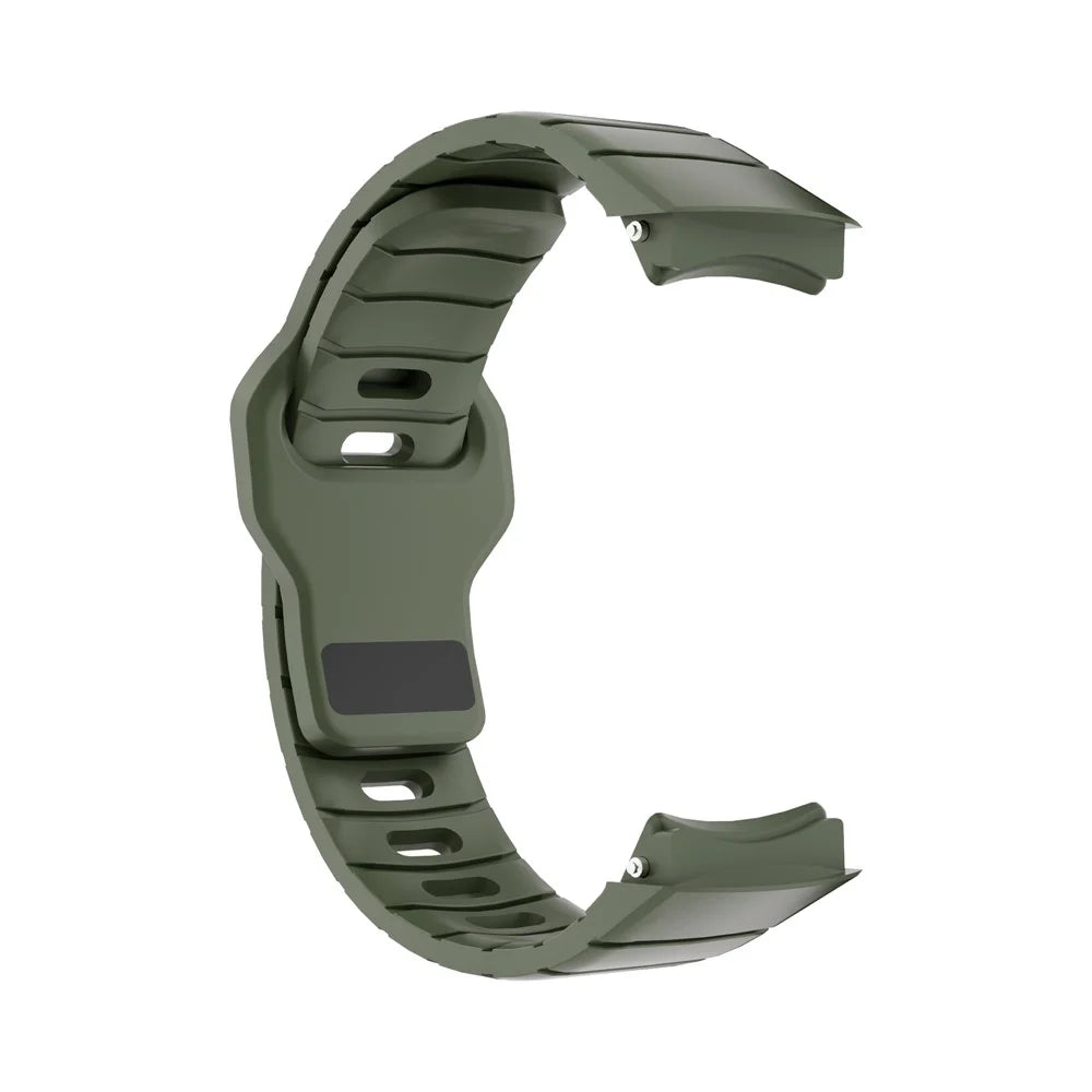 For Huawei Watch 5 42mm Adjustable Strap Armor Reverse T-Buckle Silicone Watch Band - Green - 4