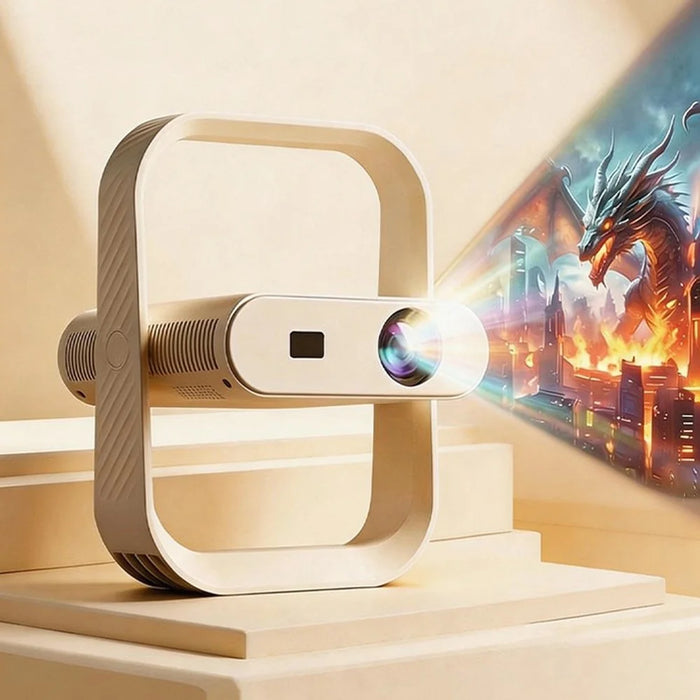 HY370 Portable Mini Projector 720P Android 14 230 ANSI WiFi 6 Bluetooth-compatible 5.0 Home Theater - US Plug - 4