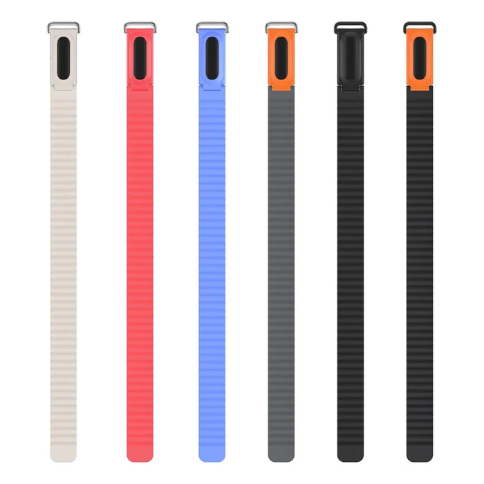 For Google Fitbit Air Strap Classic Texture Silicone + TPU Magnetic Wristband - Black Orange+Orange Frame - 6