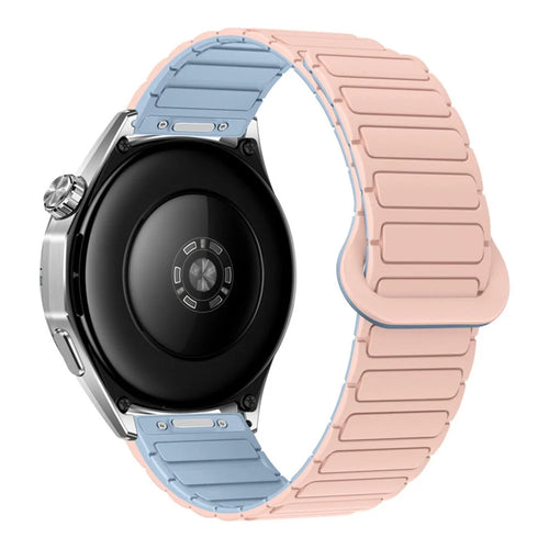 22mm Silicone Strap for Huawei Watch GT 6 46mm / GT 6 Pro 46mm / GT 5 46mm / GT 5 Pro 46mm Two-Tone Magnetic Quick Release Replacement Band - Sand Pink+Mist Blue - 1