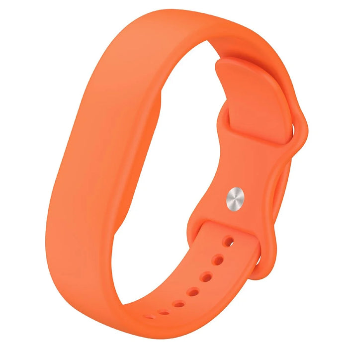 For Google Fitbit Air Strap Figure-8 Buckle Loop Solid Color Silicone Watch Band - Orange - 1