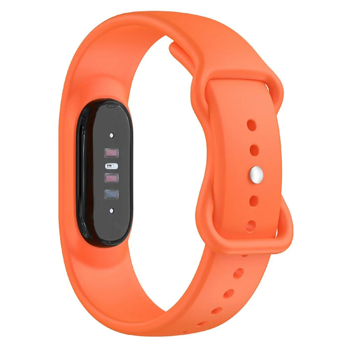 For Google Fitbit Air Strap Figure-8 Buckle Loop Solid Color Silicone Watch Band - Orange - 2