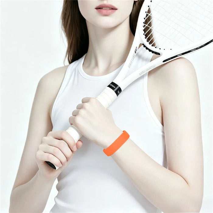 For Google Fitbit Air Strap Figure-8 Buckle Loop Solid Color Silicone Watch Band - Orange - 4