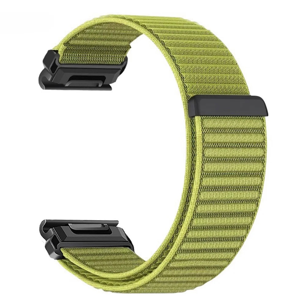 QuickFit 20mm Magic Tape Band for Garmin Fenix 8 43mm / Fenix 7S / Instinct 2S Nylon Woven Loop Watch Strap - Wilderness Green - 1
