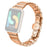 For Samsung Galaxy Fit3 SM-R390 Stainless Steel Watch Band Butterfly Clasp Strap - Rose Gold - 1