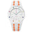 For Swatch Royal Pop Strap with Watch Case Integrated Ceramic Watch Band - White+Orange Ceramic / 12 O'clock Direction - 3