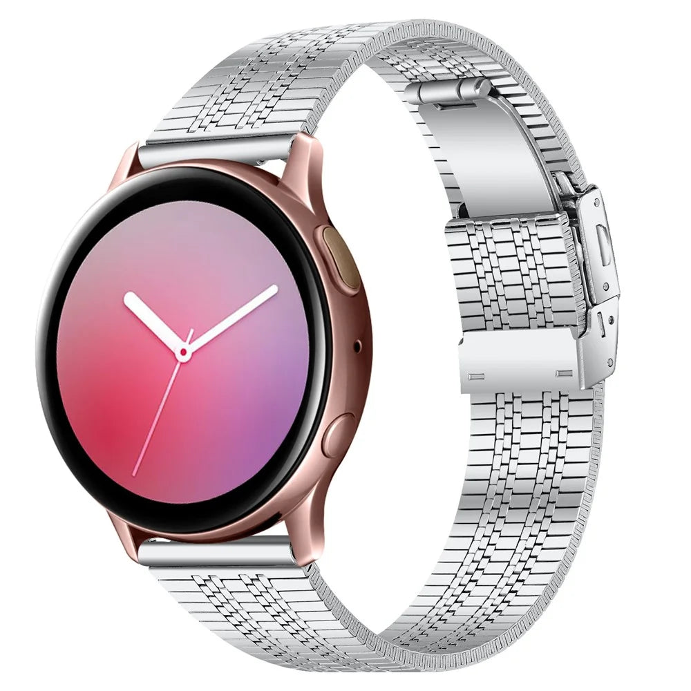 22mm Chic Out-Look 5 Beads Stainless Steel Smart Watch Band Replacement Watch Strap for Samsung Galaxy Watch3 45mm/Galaxy Watch 46mm - Silver - 2