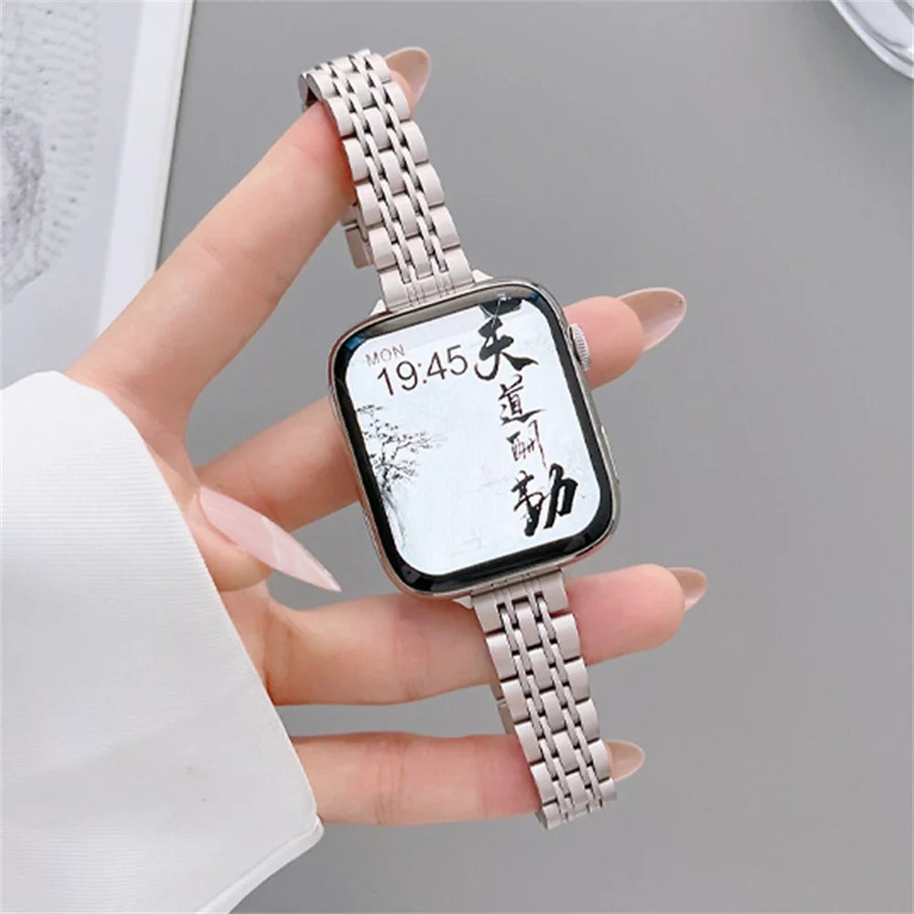 For Apple Watch Ultra 3 2 1 49mm Band 7-Bead Stainless Steel Strap with Full Coverage TPU Watch Case and Removal Tool - Black - 4