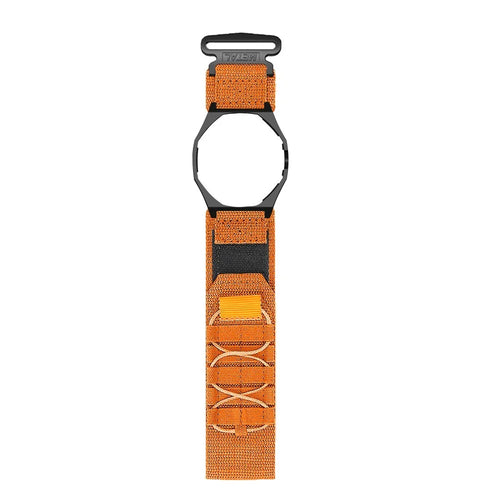 For Swatch Royal Pop Nylon Watch Strap with Case Adjustable Webbing Magic Tape Quick Release Band - Orange - 1
