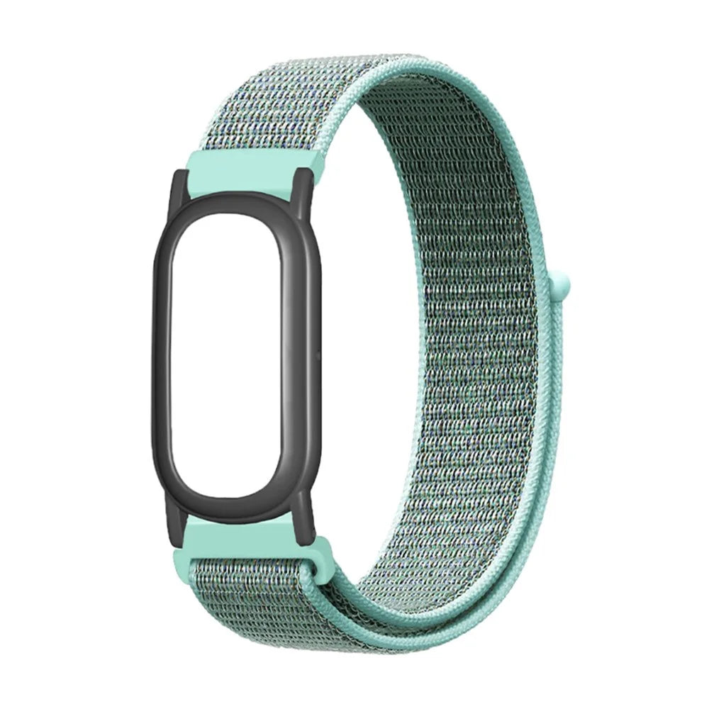 For Google Fitbit Air Nylon Loop Watch Band with Case Breathable Adjustable Replacement Strap - Green - 1