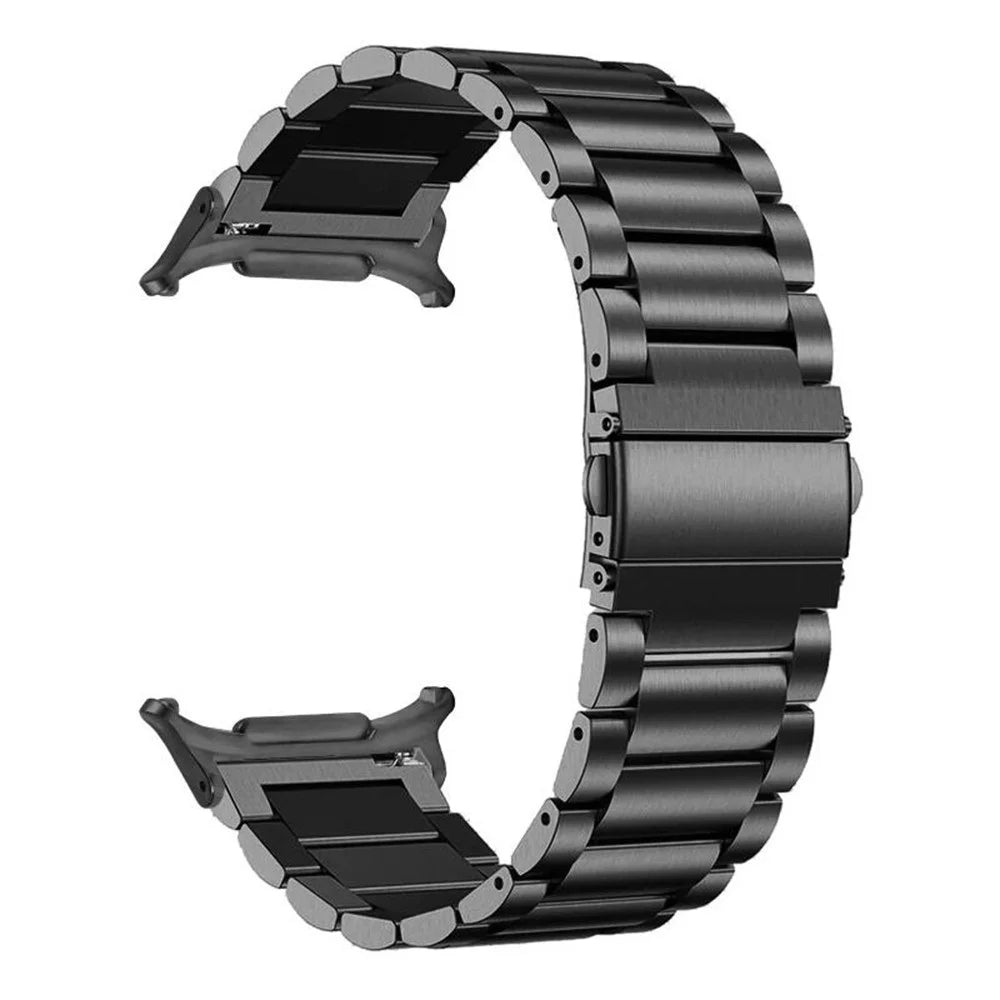For Samsung Galaxy Watch Ultra 47mm / Ultra (2025) 47mm 3-Bead Stainless Steel Band + PC Watch Case with Tempered Glass Screen Protector - Black - 6