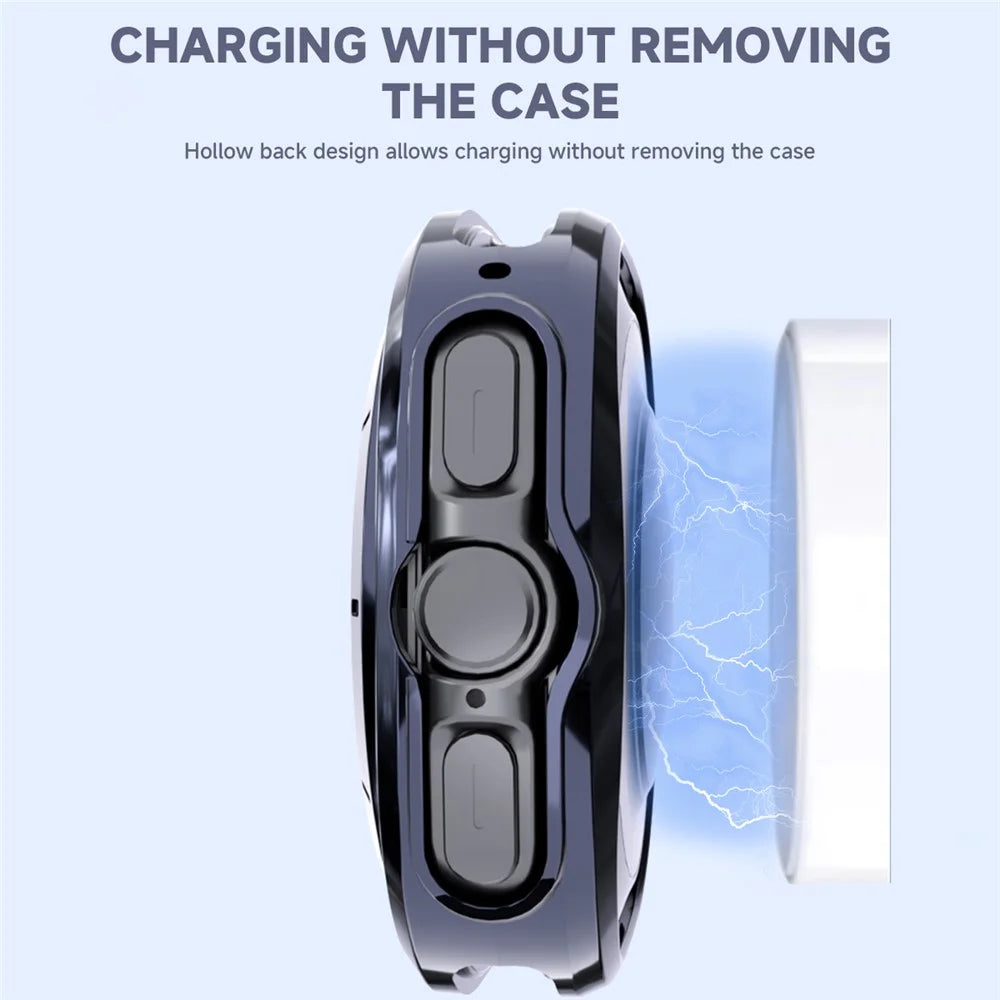 Watch Band for Samsung Galaxy Watch Ultra 47mm / Ultra (2025) 47mm 3-Bead Stainless Steel Strap with Half-wrap TPU Case and Link Remover Tool - Silver - 4
