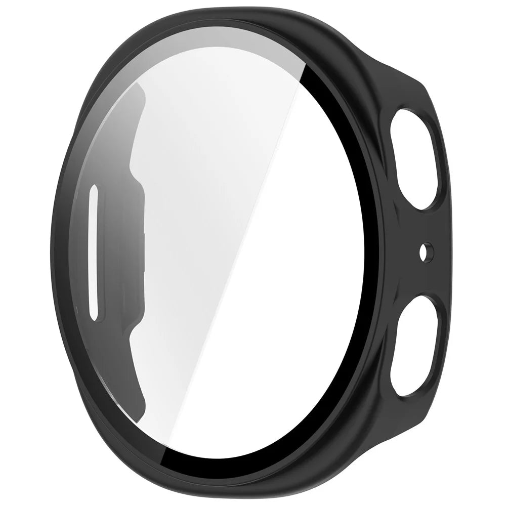 For Samsung Galaxy Watch9 40mm / Watch8 40mm 3-Bead Stainless Steel Band + PC Watch Case with Tempered Glass Screen Protector - Black - 2