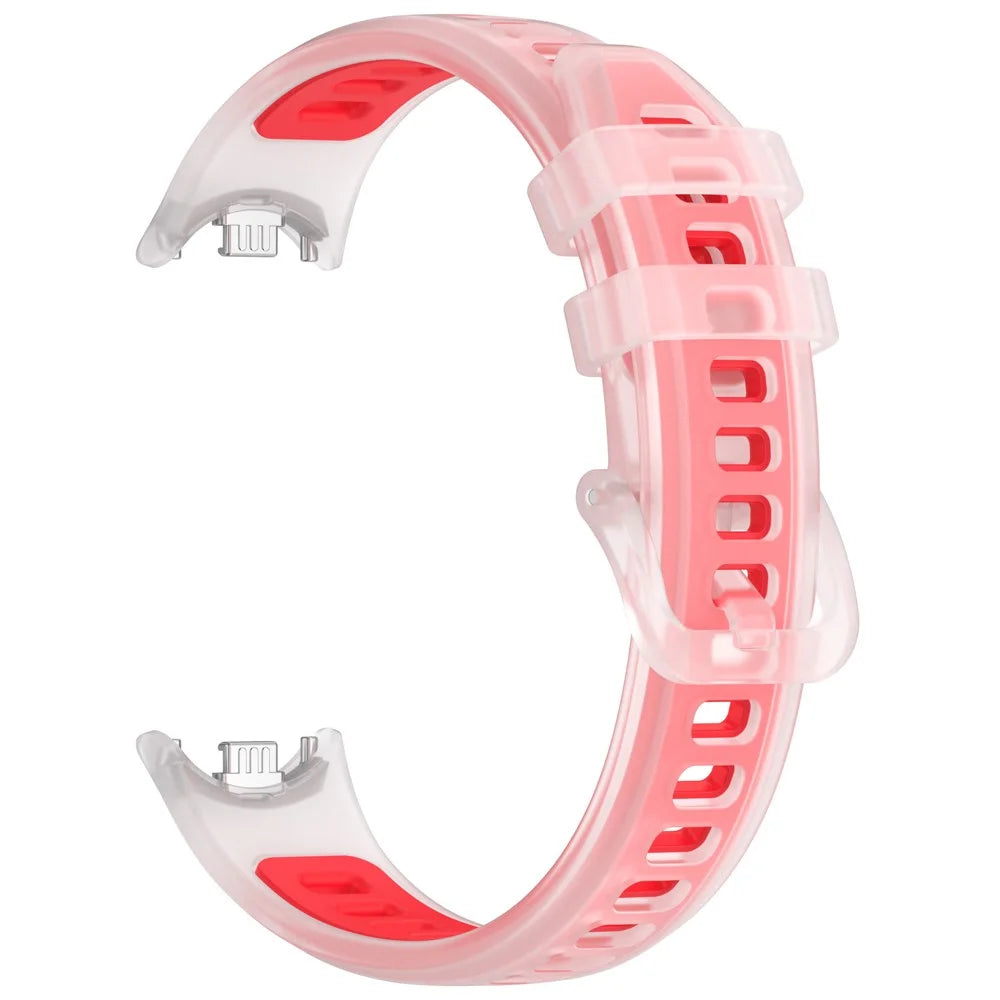 Watch Strap for Xiaomi Smart Band 10 / 9 / 8 Translucent Jelly Silicone Wristband - Transparent Red - 2