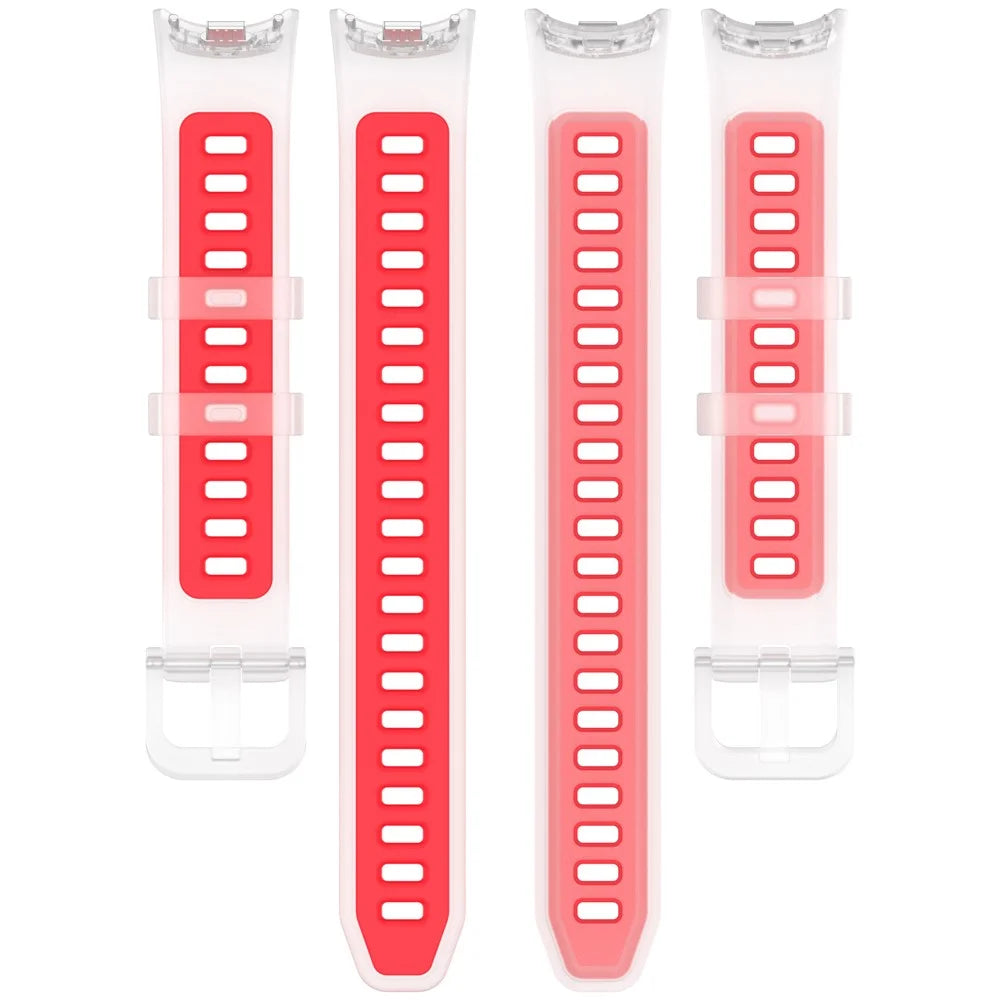 Watch Strap for Xiaomi Smart Band 10 / 9 / 8 Translucent Jelly Silicone Wristband - Transparent Red - 5