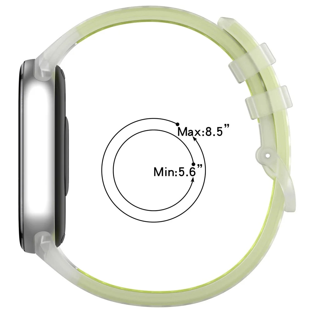 Watch Strap for Xiaomi Smart Band 10 / 9 / 8 Translucent Jelly Silicone Wristband - Transparent Red - 6