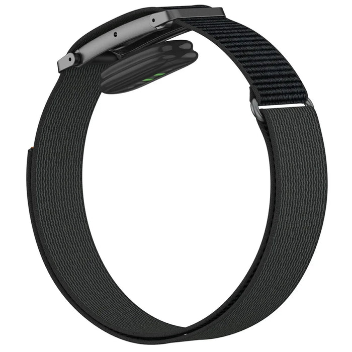 For Google Fitbit Air Nylon Arm Band Magic Tape Reflective Strap with Zinc Alloy Case - Midnight Black - 3