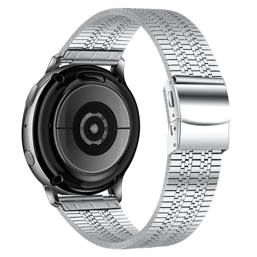 Seven Beads Stainless Steel Dual Buckle Watch Band Wrist Strap for Samsung Galaxy Watch 46mm/Galaxy Watch3 45mm - Silver - 1