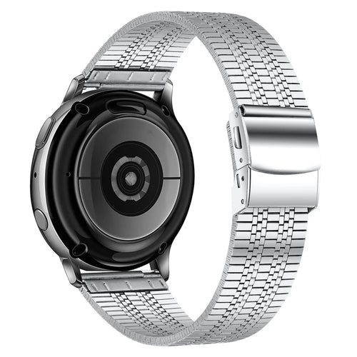 Seven Beads Stainless Steel Dual Buckle Watch Band Wrist Strap for Samsung Galaxy Watch 46mm/Galaxy Watch3 45mm - Silver - 1