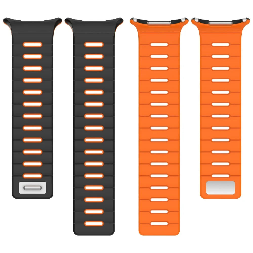 Magnetic Watch Band for Samsung Galaxy Watch Ultra2 47mm / Watch Ultra (2025) 47mm / Watch Ultra 47mm Dual Color Silicone Strap - Black / Orange - 5