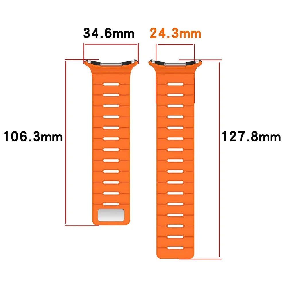 Magnetic Watch Band for Samsung Galaxy Watch Ultra2 47mm / Watch Ultra (2025) 47mm / Watch Ultra 47mm Dual Color Silicone Strap - Black / Orange - 7
