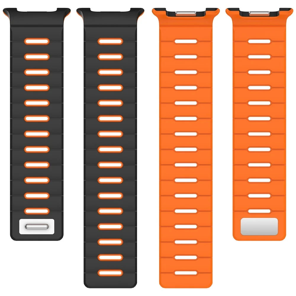 Magnetic Watch Band for Samsung Galaxy Watch9 40mm / 44mm / Watch8 40mm / 44mm / Watch8 Classic 46mm Dual Color Silicone Strap - Black / Orange - 5