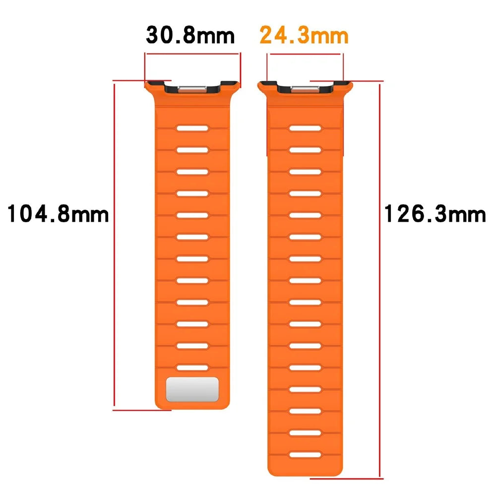 Magnetic Watch Band for Samsung Galaxy Watch9 40mm / 44mm / Watch8 40mm / 44mm / Watch8 Classic 46mm Dual Color Silicone Strap - Black / Orange - 7
