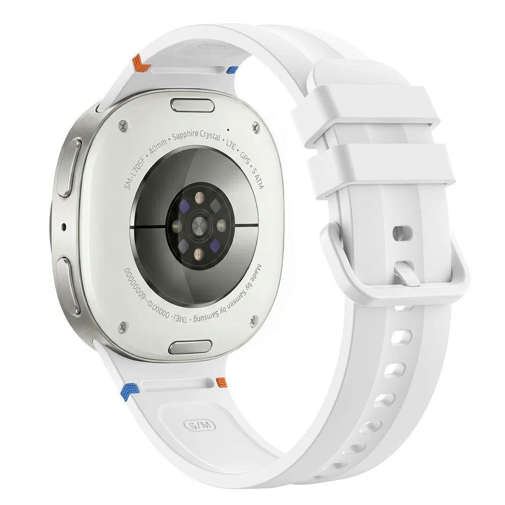 Contrast Stitching Silicone Strap for Samsung Galaxy Watch9 40mm / 44mm / Watch8 40mm / 44mm / Watch8 Classic 46mm Color-Matched Buckle Watch Band - White - 1