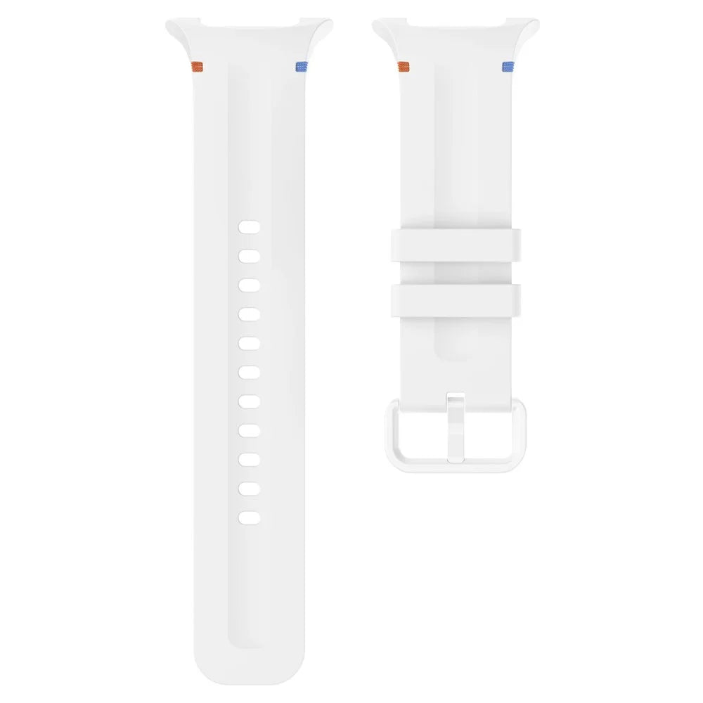 Contrast Stitching Silicone Strap for Samsung Galaxy Watch9 40mm / 44mm / Watch8 40mm / 44mm / Watch8 Classic 46mm Color-Matched Buckle Watch Band - White - 4