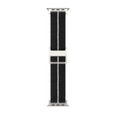 Nylon Watch Strap for Apple Watch Series 11 10 42mm / 9 8 7 41mm / SE3 SE2 SE 6 5 4 40mm / 3 2 1 38mm Interlocking Buckle Striped Band - Black / White - 3