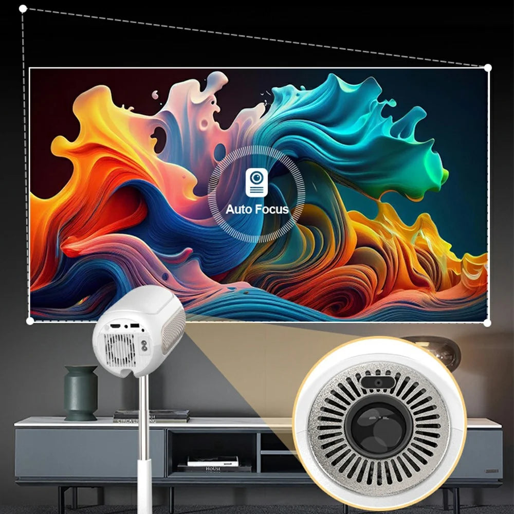 TS-16 1080P HD Hidden Lifting Gimbal Projector 6-Axis Keystone Correction Built-in Speaker, 1+8GB - EU Plug - 7