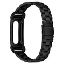 For Google Fitbit Air Stainless Steel Watch Band Three Bead Chain Link Strap - Black - 2