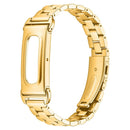 For Google Fitbit Air Stainless Steel Watch Band Electroplating Three Bead Chain Link Strap - Gold - 1