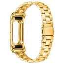 For Google Fitbit Air Stainless Steel Watch Band Electroplating Three Bead Chain Link Strap - Gold - 2