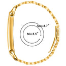 For Google Fitbit Air Stainless Steel Watch Band Electroplating Three Bead Chain Link Strap - Gold - 5