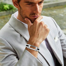 For Google Fitbit Air Stainless Steel Watch Band Contrast Color Three Bead Chain Link Strap - Silver / Black - 3