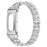 For Google Fitbit Air Watch Band Three-Bead Rhinestone Decor Stainless Steel Strap - Silver - 1