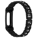 For Google Fitbit Air Watch Band Three-Bead Rhinestone Decor Electroplating Stainless Steel Strap - Black - 2