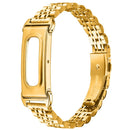 For Google Fitbit Air Stainless Steel Watch Band Eletroplating Slim Beaded Link Strap - Gold - 1