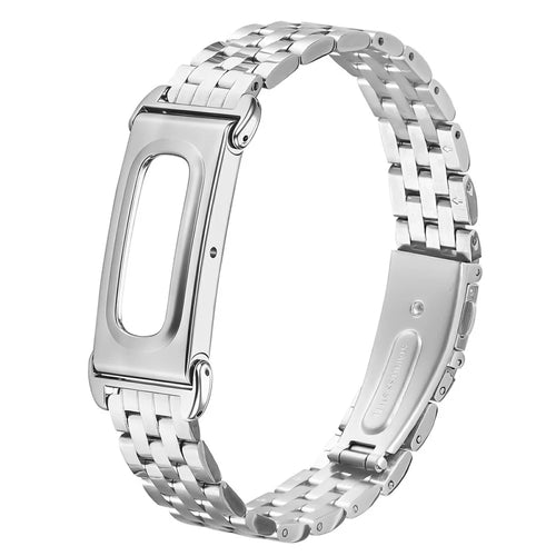For Google Fitbit Air Metal Watch Band Stainless Steel Five-Bead Slim Strap - Silver - 1